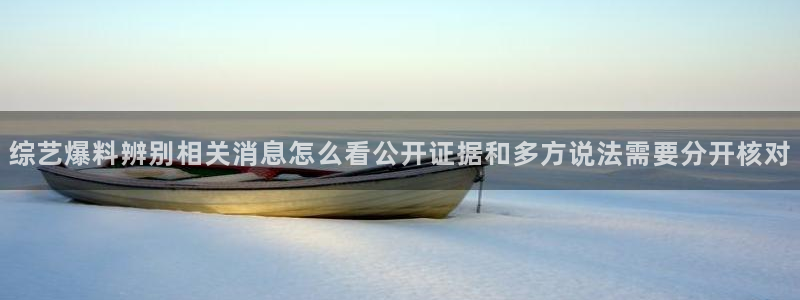 网络黑料事件：综艺爆料辨别相关消息怎么看公开证据和多方说法需要分开核对