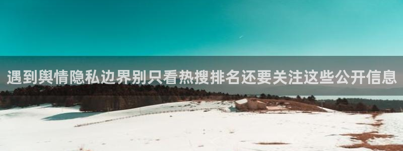 黑料爆料每日热点：遇到舆情隐私边界别只看热搜排名还要关注这些公开信息