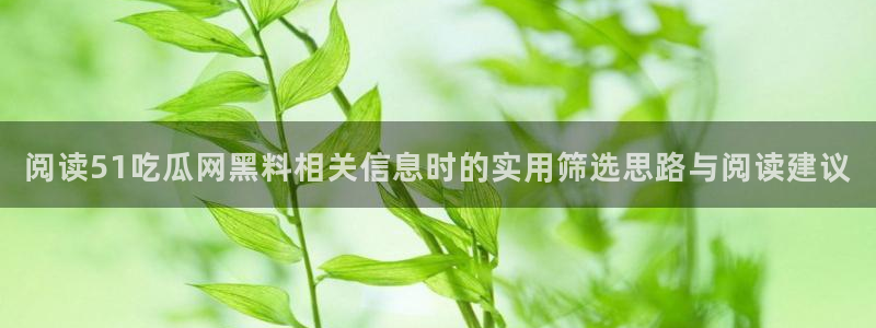 今日网络资讯:阅读51吃瓜网黑料相关信息时的实用筛选思路与阅读建议